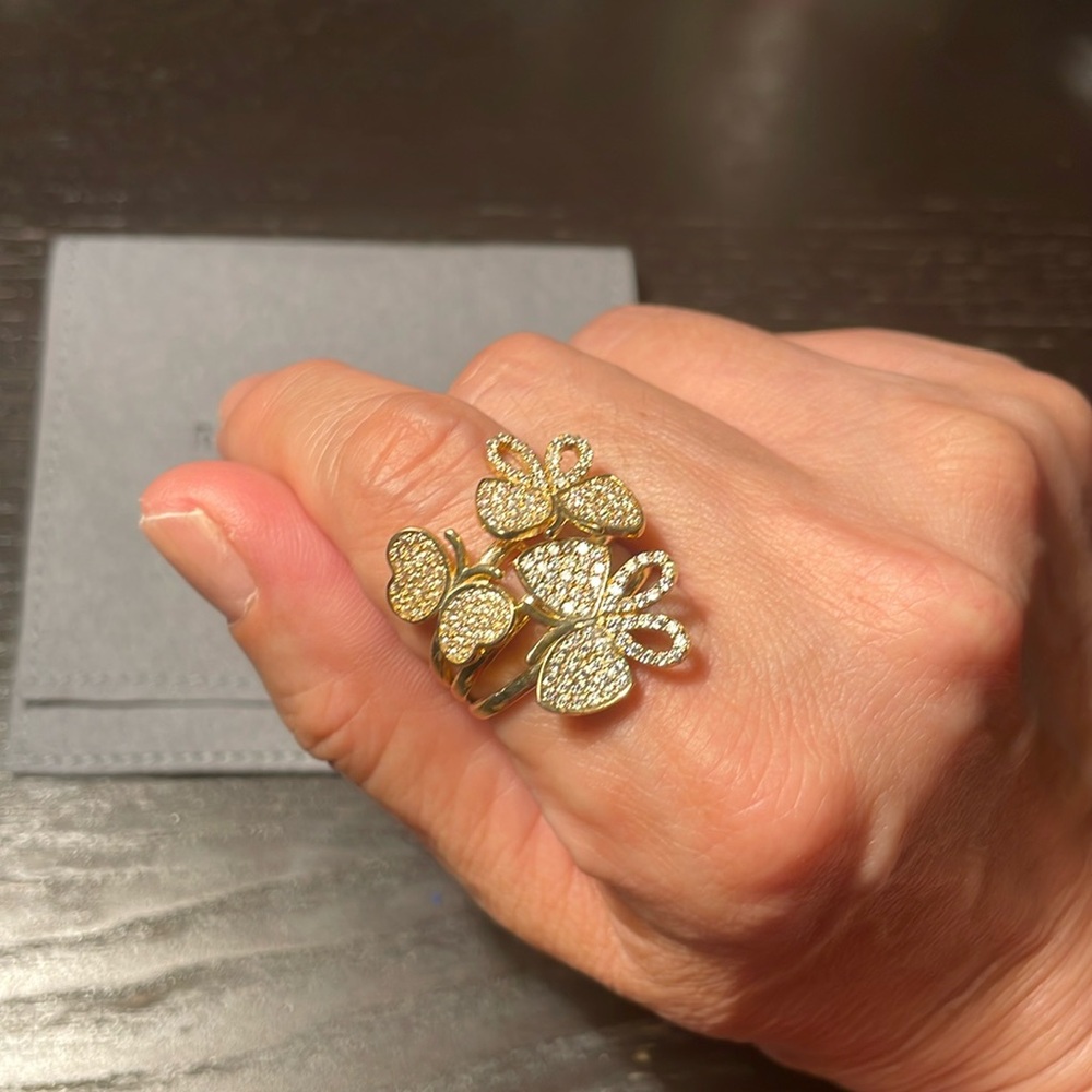 Sterling silver butterfly ring